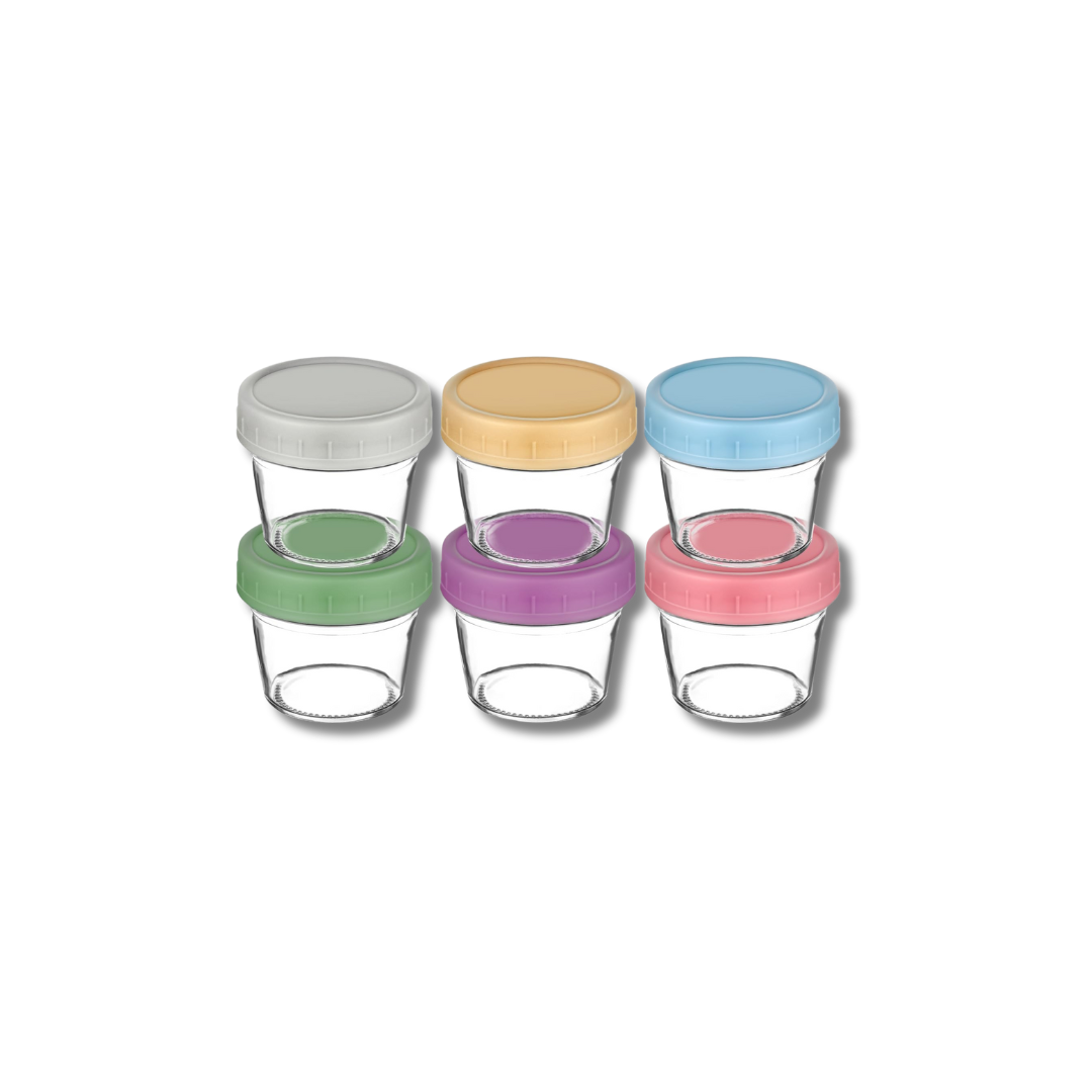 Baby Food Glass Storage Container Set (6-Pack)